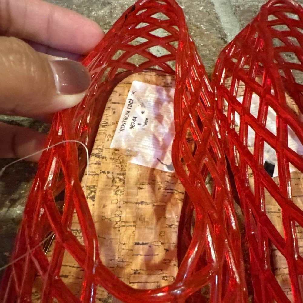 MIA Womens Darleene Jelly Mesh Slip On Flat Open Grid Rubber Shoes Red Sz 8 #563 - Picture 11 of 16